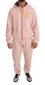 Billionaire Italian Couture Elegant Pink Cotton Sweatsuit Luxury Men's Comfort