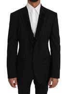 Dolce & Gabbana Elegant Black Slim Fit Martini Blazer Men's Jacket