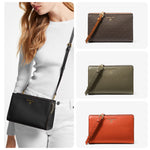 Michael Kors Valerie Medium Pebbled Leather Crossbody Clutch Bag