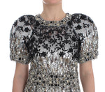 Dolce & Gabbana Silver Crystal Embellished Shift Dress Women's Masterpiece