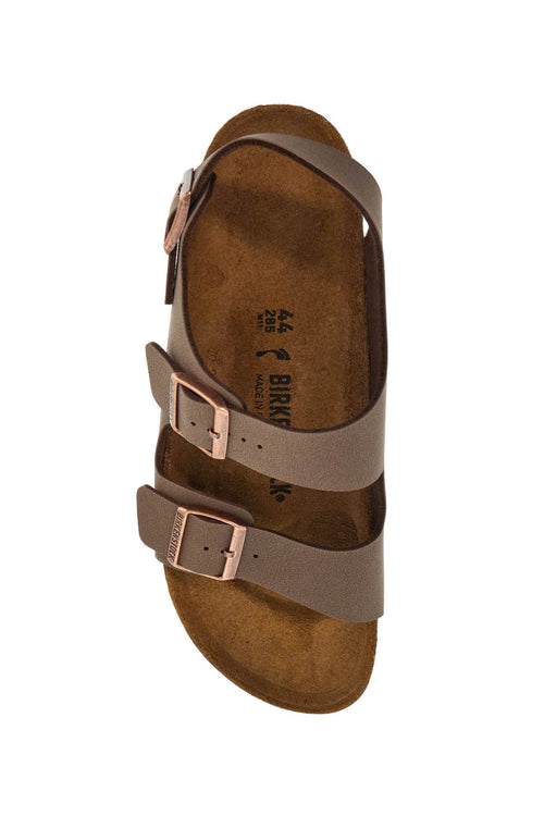 Birkenstock Men's Birkoflor Mocca Sandals With Cork Sole And Adjustable Straps Milano