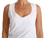 Cavalli Elegant White Tie Back Tank Top Women's Tee