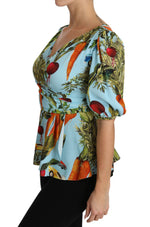 Dolce & Gabbana Vegetable Print Silk Top Women's Extravaganza