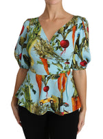 Dolce & Gabbana Vegetable Print Silk Top Women's Extravaganza