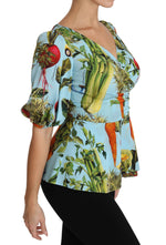 Dolce & Gabbana Vegetable Print Silk Top Women's Extravaganza