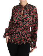 Dolce & Gabbana Elegant Black Floral Silk Women's Shirt