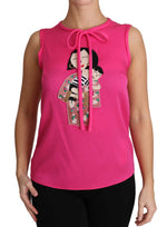 Dolce & Gabbana Elegant Pink Silk Family Tank Top Women's Shirt