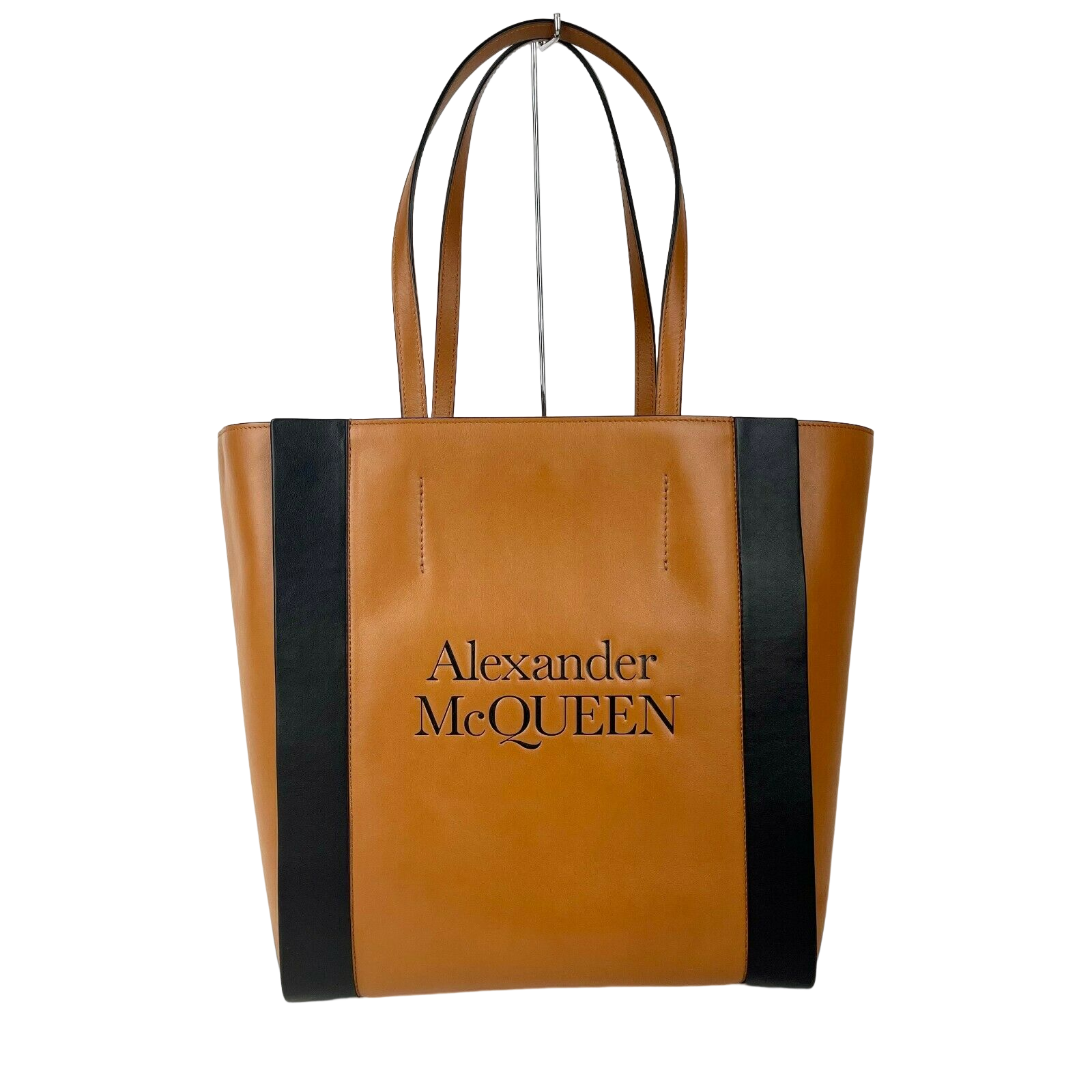 Alexander McQueen Women's Brown Leather Signature Shopper Tote Bag