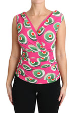 Dolce & Gabbana Sicilian Cake Print Sleeveless Silk Women's Top