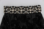 Dolce & Gabbana Crystal Sequined Silk High Waist Women's Shorts