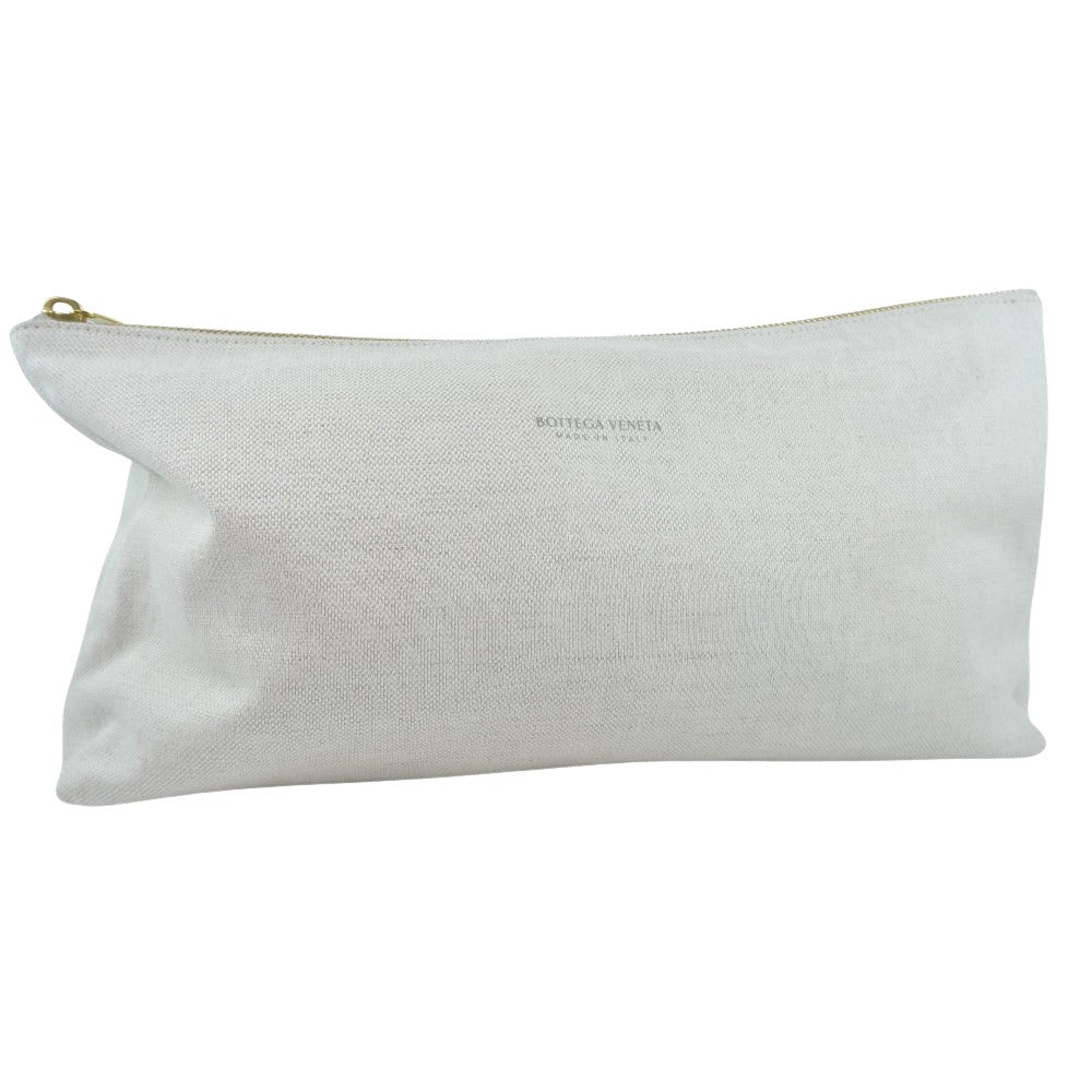 Pre-owned Leather Clutch Bag In Beige