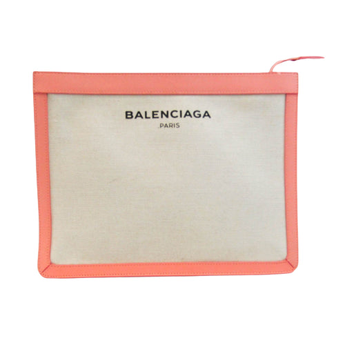 Balenciaga Beige Canvas Clutch Bag (Pre-Owned)