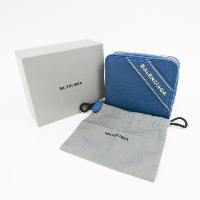 Balenciaga Blue Leather Wallet  (Pre-Owned)