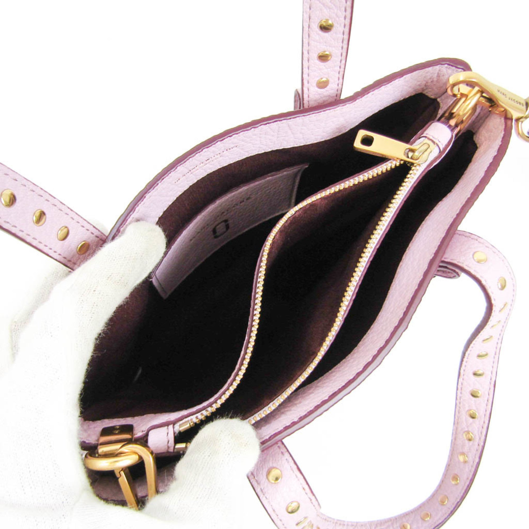 Marc Jacobs Mini T Purple Leather Shoulder Bag (Pre-Owned)