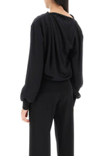 Alexander Mcqueen Women's Draped Blouse In Satin