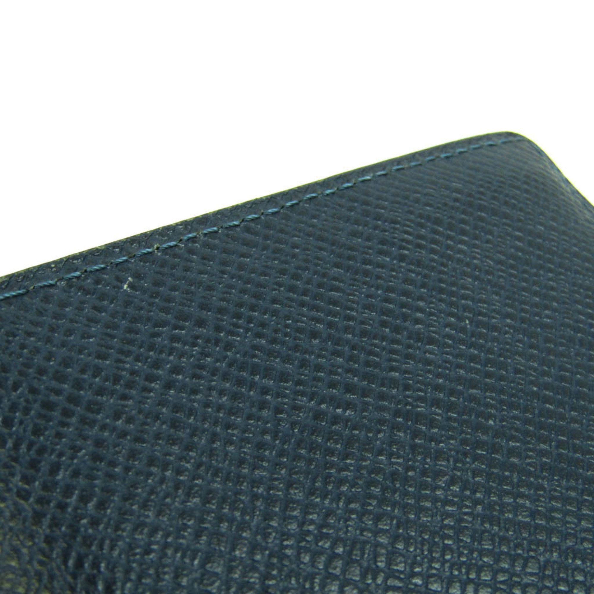 Louis Vuitton Brazza Wallet Navy Blue in Monogram Coated Canvas/Taiga  Cowhide Leather - US