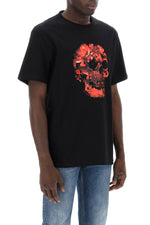 Alexander Mcqueen Men's Wax Flower Skull Printed T-Shirt