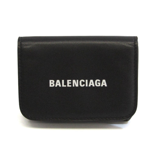 Balenciaga Cash Mini Wallet Black Leather Wallet  (Pre-Owned)