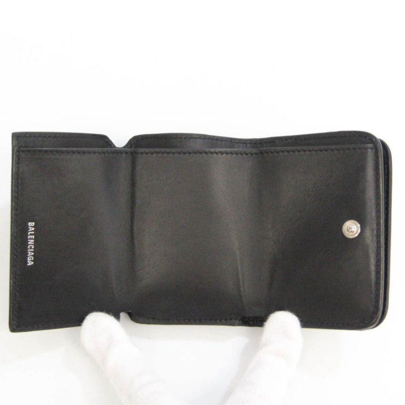 Balenciaga Cash Mini Wallet Black Leather Wallet  (Pre-Owned)