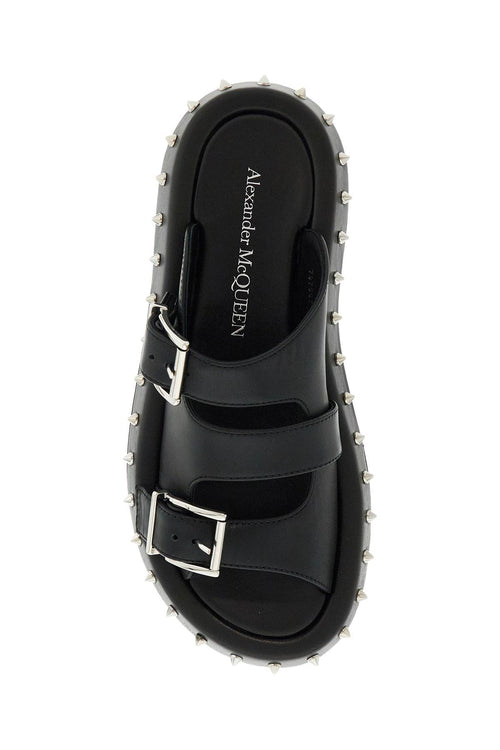 Alexander Mcqueen Women's Leather Punk Slides For Ed