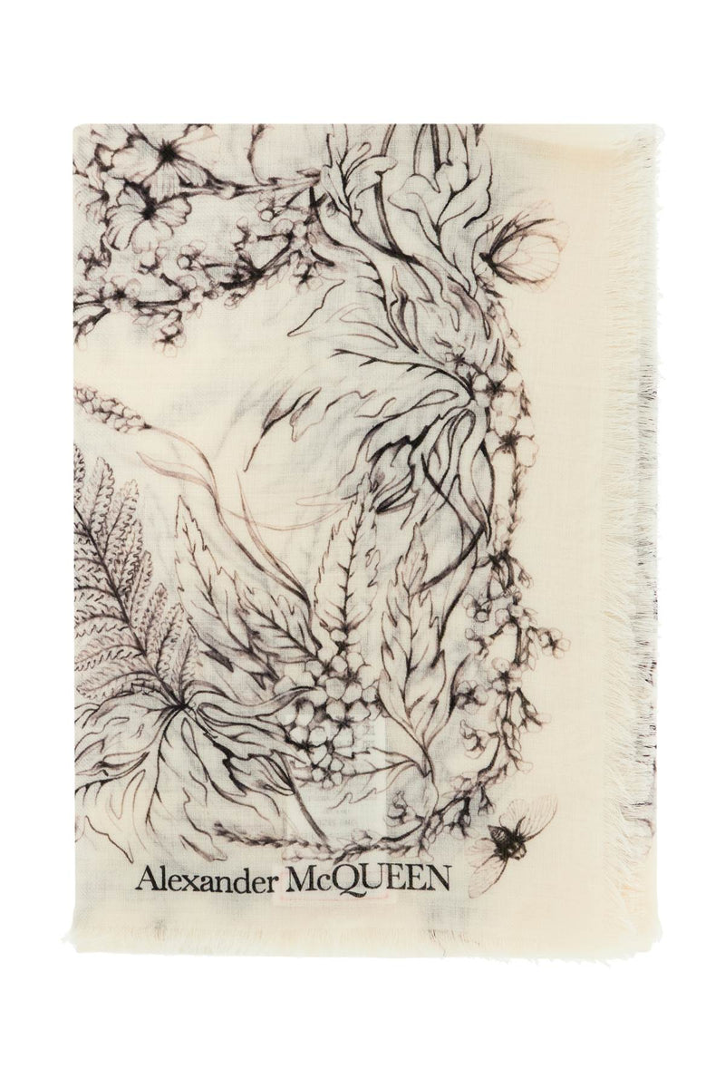 Alexander Mcqueen Women's Wool Stole With Botanical Print