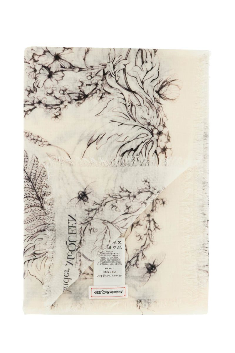 Alexander Mcqueen Women's Wool Stole With Botanical Print