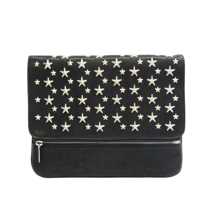 Jimmy Choo Star Navy Leather Clutch Bag (Pre-Owned)