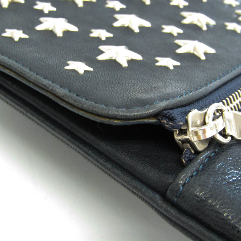 Jimmy Choo Star Navy Leather Clutch Bag (Pre-Owned)