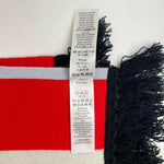 New Burberry Women's Blue/Red/White Cashmere Long Scarf with Logo 80185971