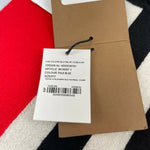 New Burberry Women's Blue/Red/White Cashmere Long Scarf with Logo 80185971