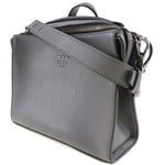 Fendi Messenger Grey Leather Shoulder Bag (Pre-Owned)