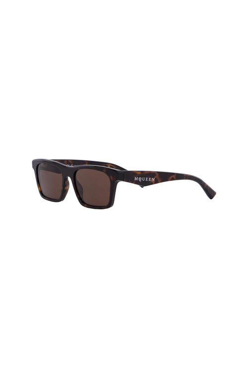 Alexander Mcqueen Men's Rectangular Tortoiseshell Sunglasses