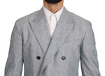 Dolce & Gabbana Elegant Light Blue Double Breasted Men's Blazer