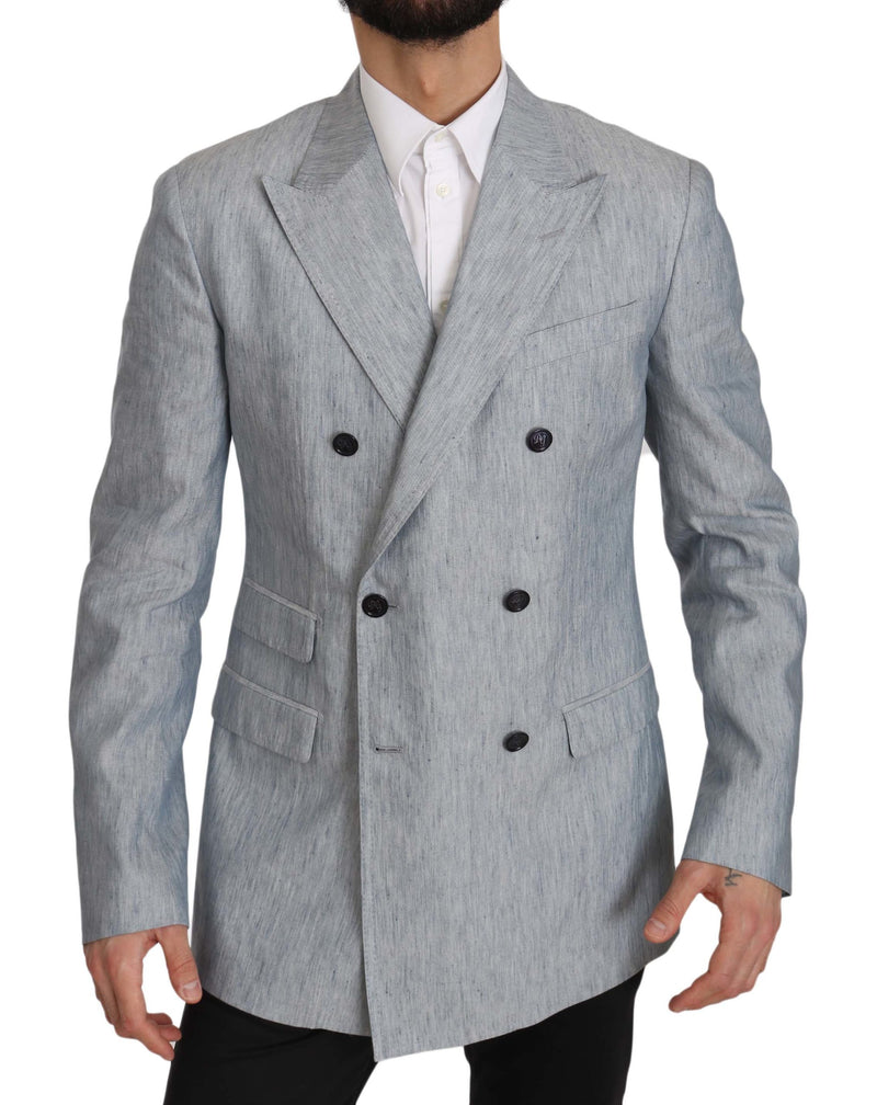 Dolce & Gabbana Elegant Light Blue Double Breasted Men's Blazer