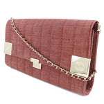 Chanel Chocolate Bar Red Canvas Shoulder Bag (Pre-Owned)