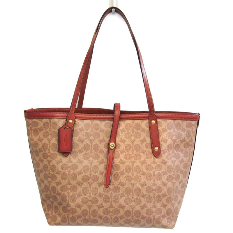 Coach Signature Brown Canvas Tote Bag (Pre-Owned)