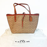 Coach Signature Brown Canvas Tote Bag (Pre-Owned)