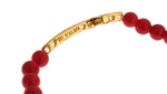 Nialaya Elegant Gold and Red Coral Beaded Women's Bracelet