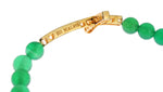 Nialaya Elegant Green Jade Bead & Gold Plated Women's Bracelet