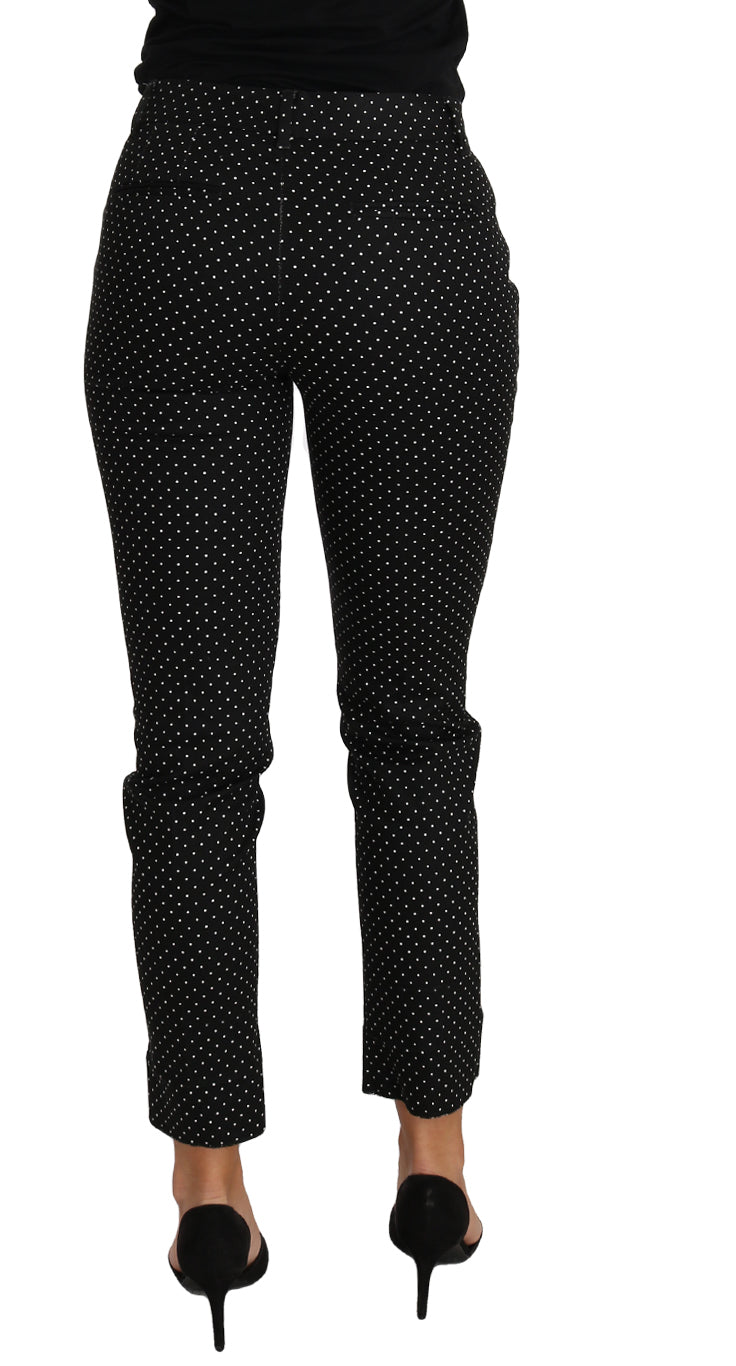 Dolce & Gabbana Elegant Polka Dot Cropped Women's Trousers