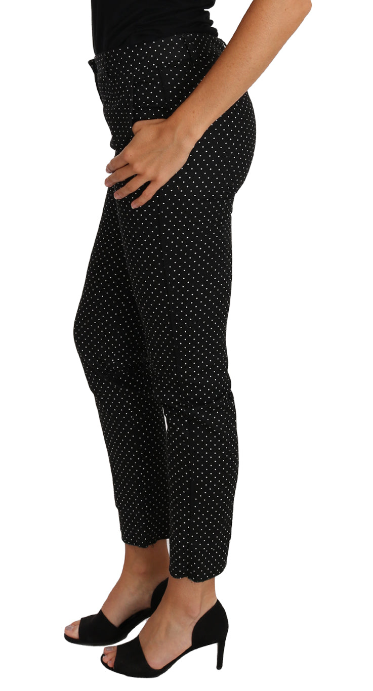 Dolce & Gabbana Elegant Polka Dot Cropped Women's Trousers