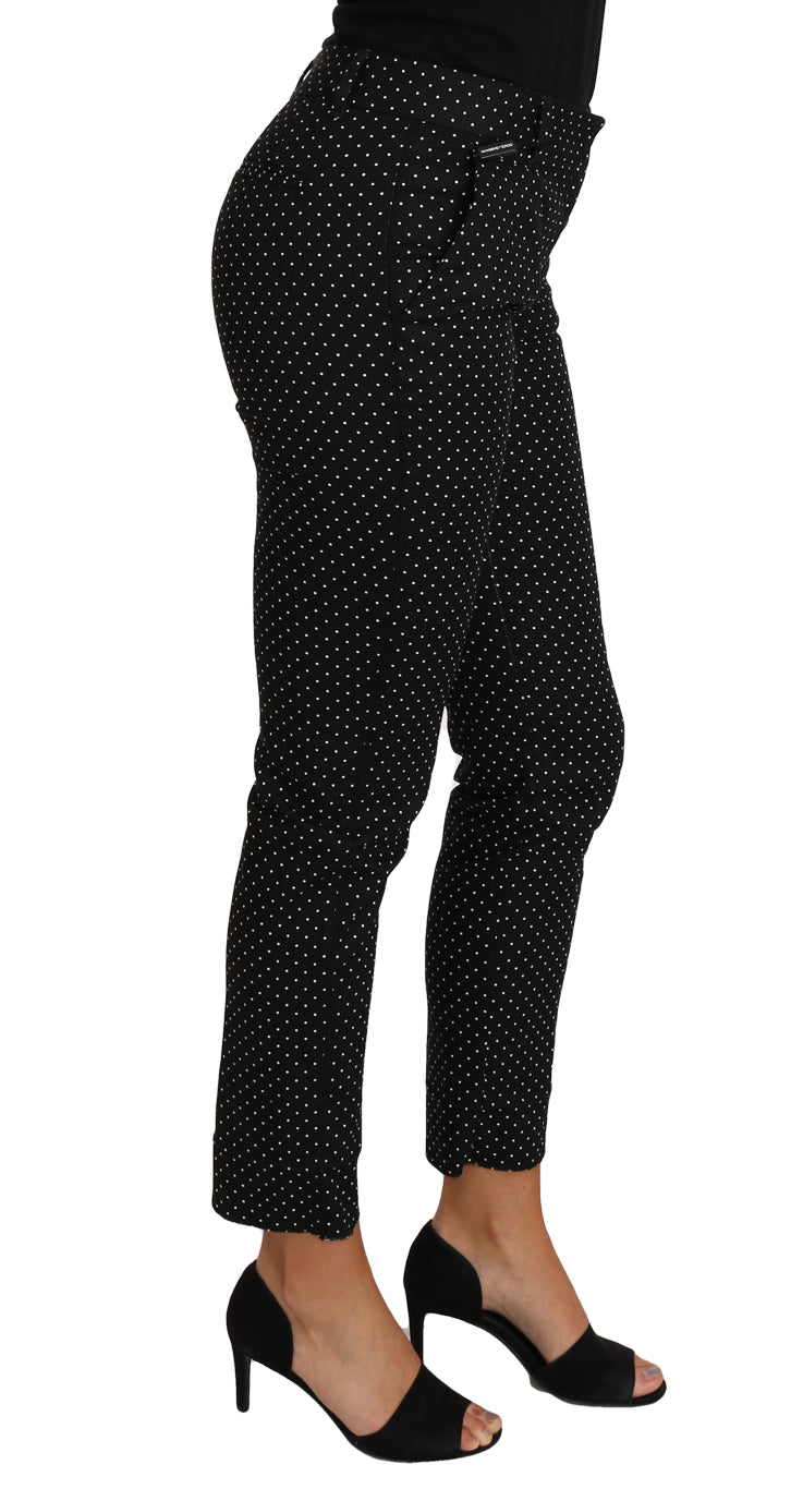 Dolce & Gabbana Elegant Polka Dot Cropped Women's Trousers