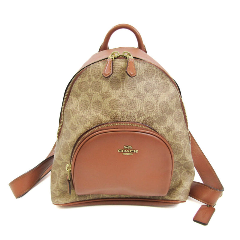 Coach Signature Beige Canvas Backpack Bag (Pre-Owned)