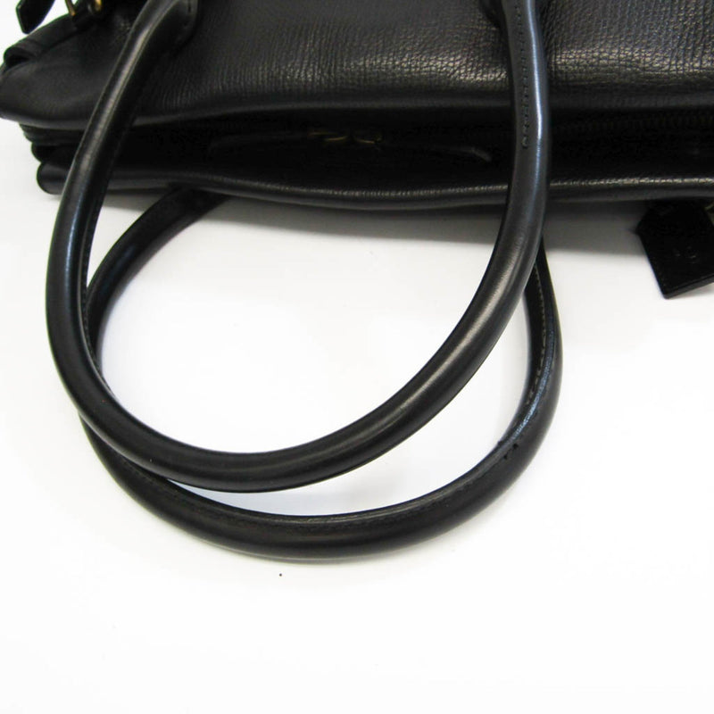 Coach Black Leather Handbag (Pre-Owned)