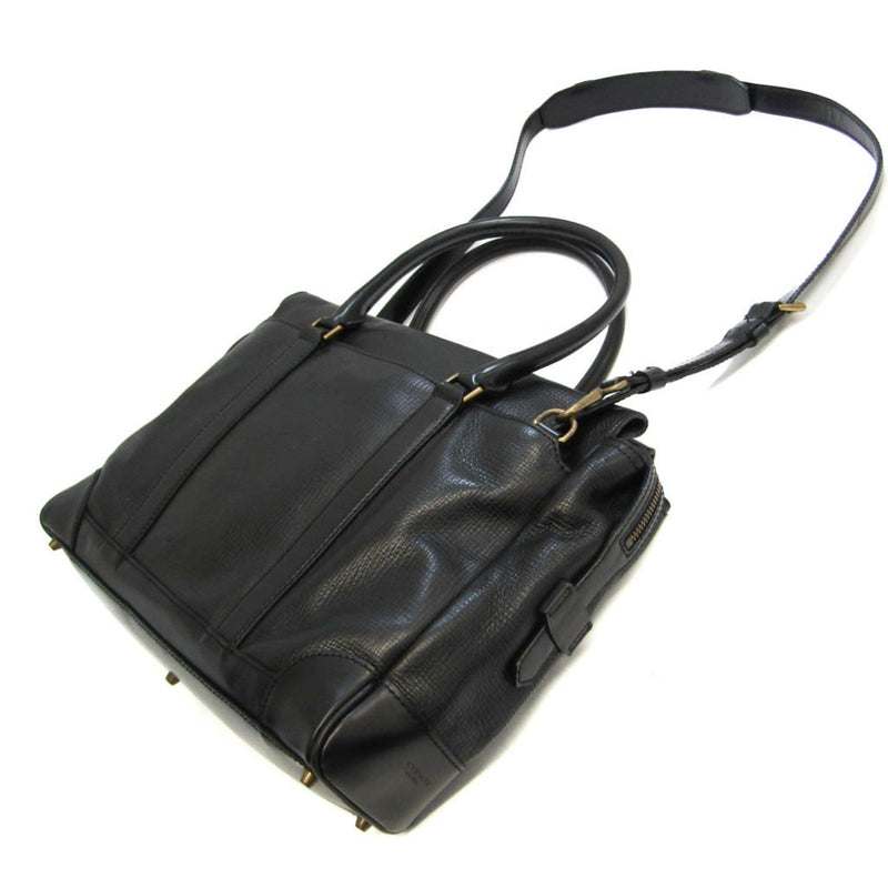 Coach Black Leather Handbag (Pre-Owned)