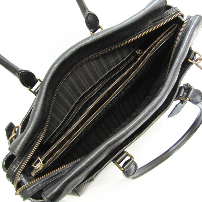 Coach Black Leather Handbag (Pre-Owned)