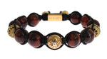 Nialaya Radiant Red Tiger Eye & CZ Gold Women's Bracelet