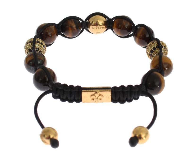 Nialaya Chic Multicolor CZ & Tigers Eye Women's Bracelet