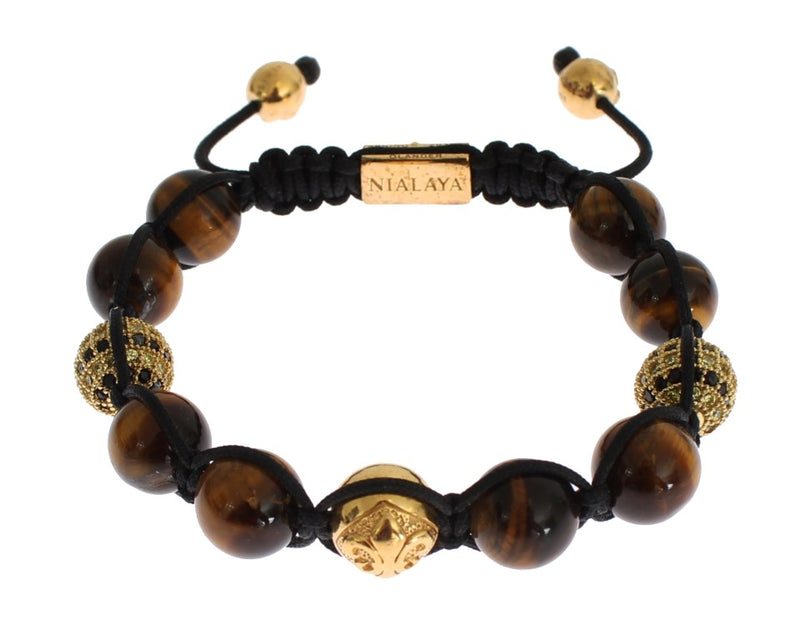 Nialaya Chic Multicolor CZ & Tigers Eye Women's Bracelet