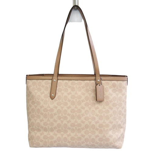 Coach Signature Beige Canvas Tote Bag (Pre-Owned)